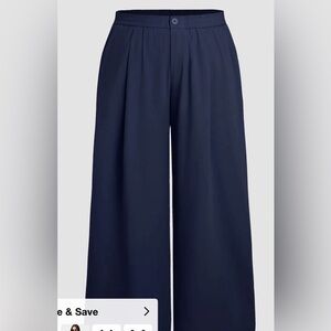 Elegant Navy Wide-Leg Pants